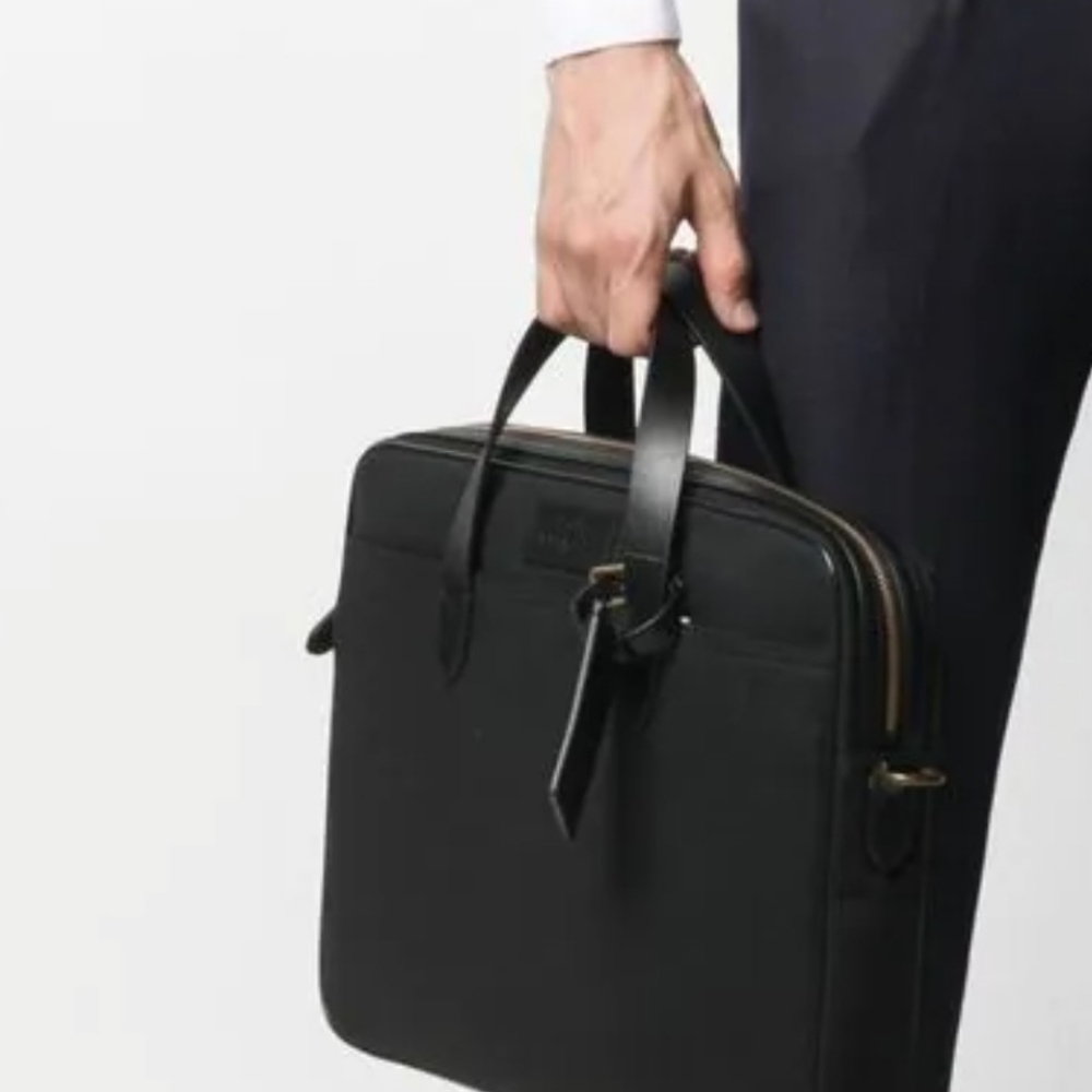 Polo Ralph Lauren Commuter logo-patch briefcase in Black color